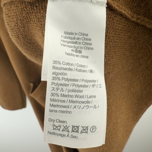 J. CREW Cecile Heritage Relaxed Fit Cotton Merino Knit Brown Sweater Blazer XS - Picture 7 of 9